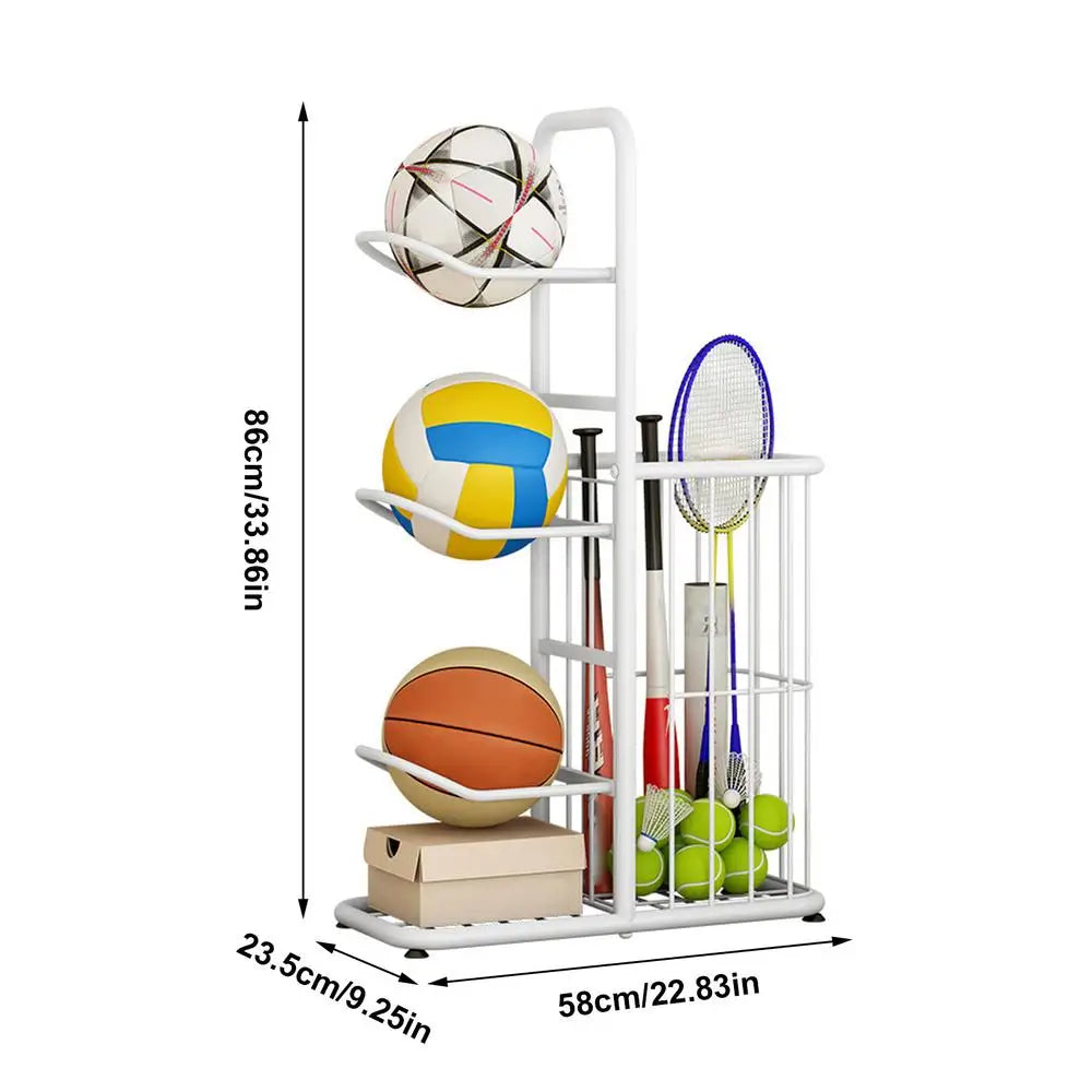 Ball Rack Vertical Basketball Ball Organizer