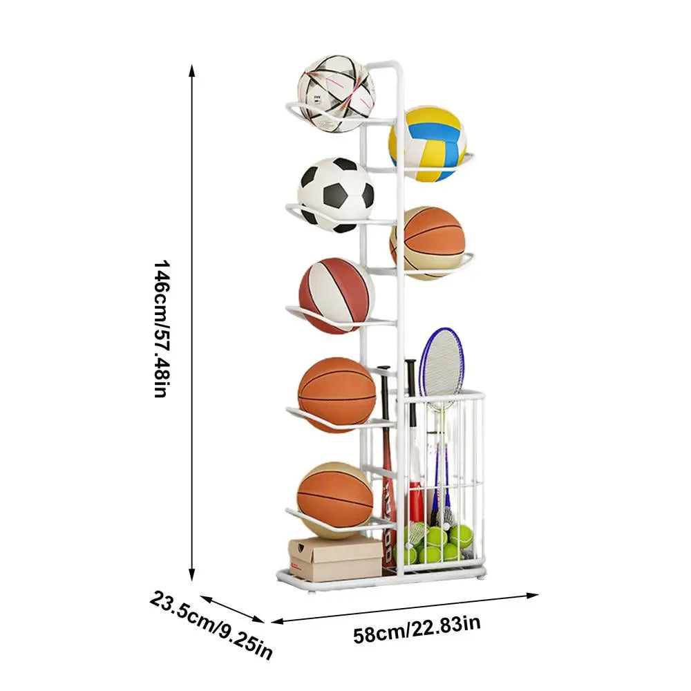 Ball Rack Vertical Basketball Ball Organizer