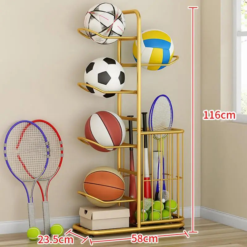 Ball Rack Vertical Basketball Ball Organizer