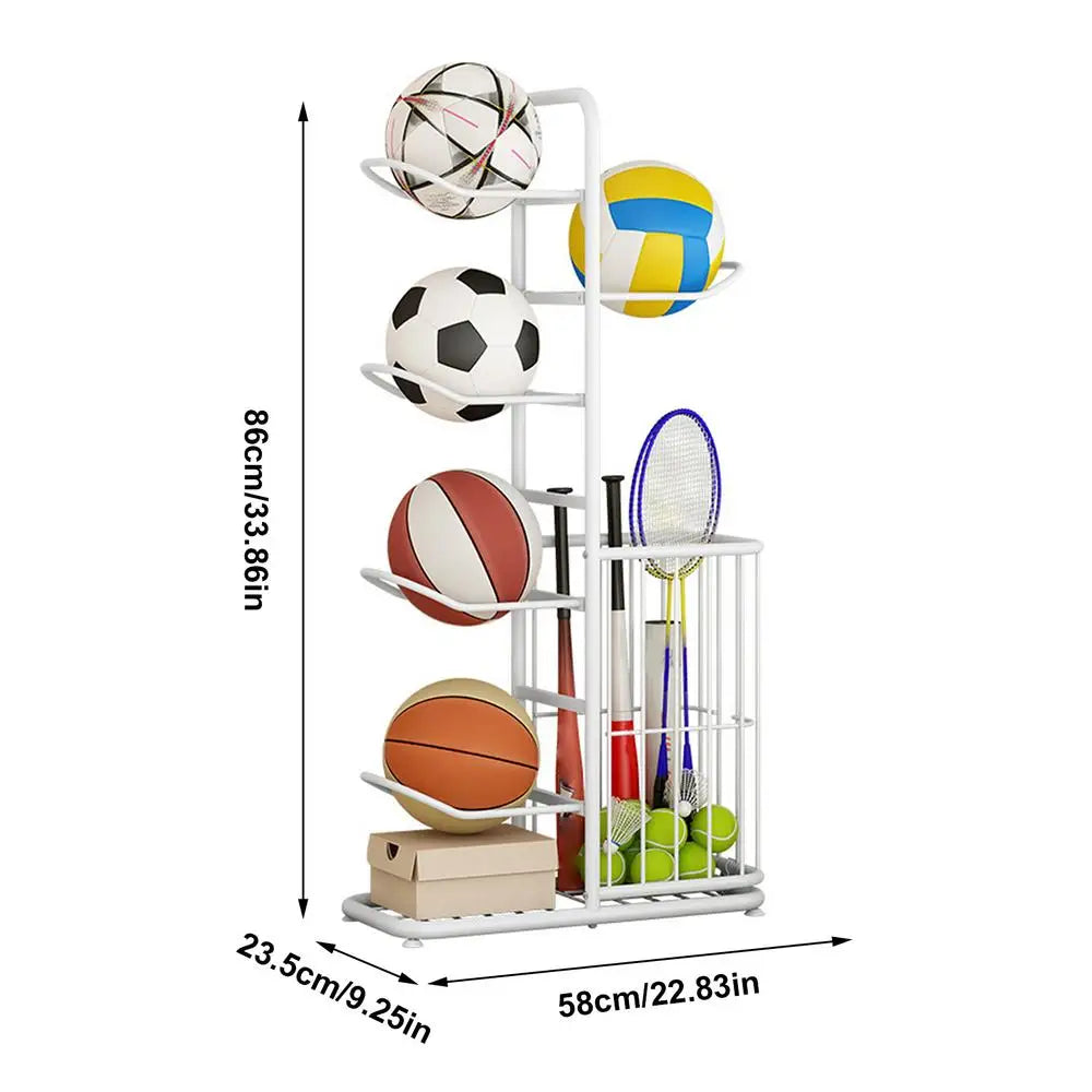 Ball Rack Vertical Basketball Ball Organizer