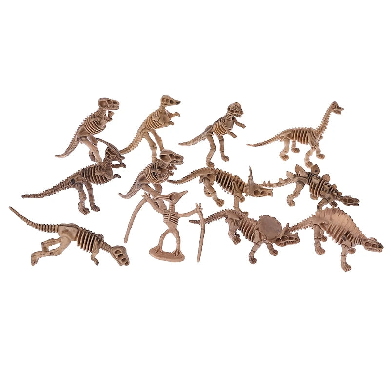 12Pcs Dinosaur Skeleton Fossils Assorted Bones Figures Toys Kids Christmas Gift