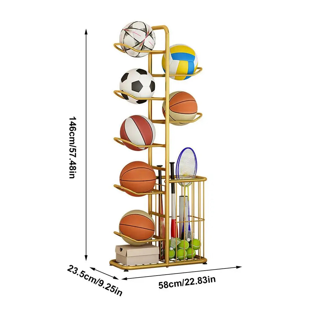 Ball Rack Vertical Basketball Ball Organizer