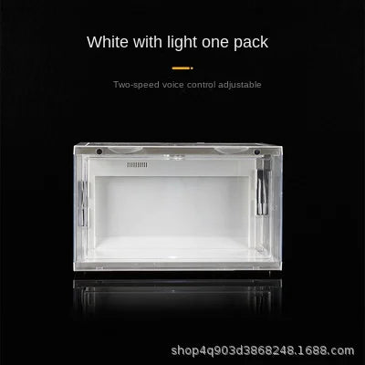 Transparent Luminous Shoe Box Side Door Acrylic Plastic Basketball Shoe Storage Box Net Red Shoe Wall anti Oxidation
