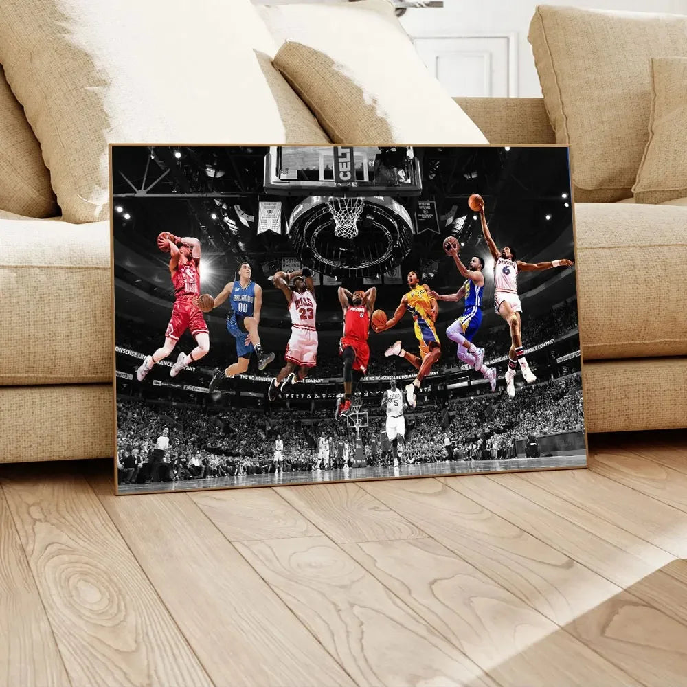 Inspiring Basketball C-Curry Canvas Painting Legendary Basketball Star Slam Dunk Sports Wall Art Home Decoration Wall Painting