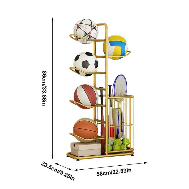 Ball Rack Vertical Basketball Ball Organizer