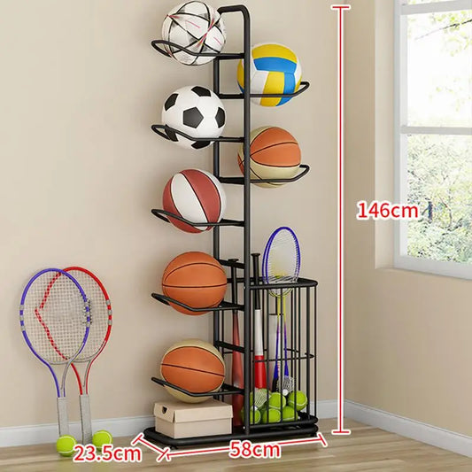 Ball Rack Vertical Basketball Ball Organizer 