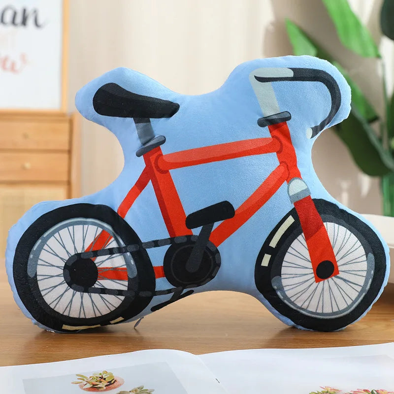 Cartoon Police Car Fire Truck Excavator Plush Toys Stuffed Doll Hug Pillows Chair Cushion Kids Children Boys Gifts Room Decor