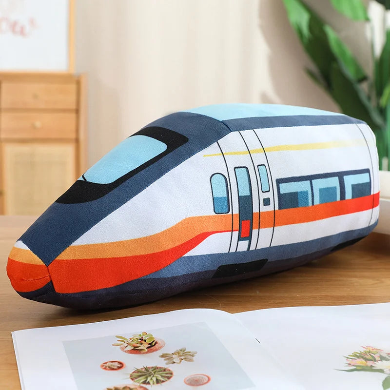 Cartoon Police Car Fire Truck Excavator Plush Toys Stuffed Doll Hug Pillows Chair Cushion Kids Children Boys Gifts Room Decor